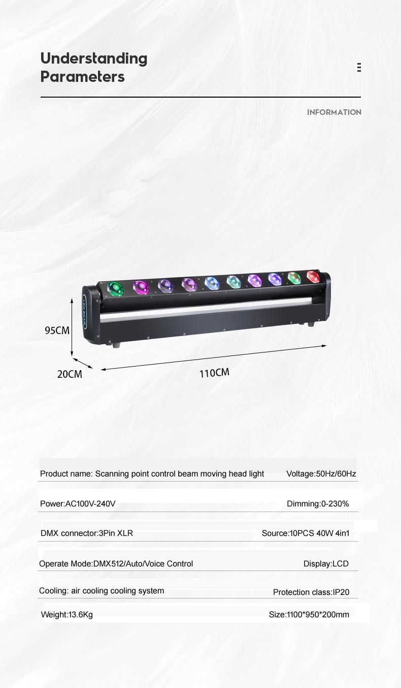 10*40W LED RGB Bar Wall Washer Lighting for DJ Stage
