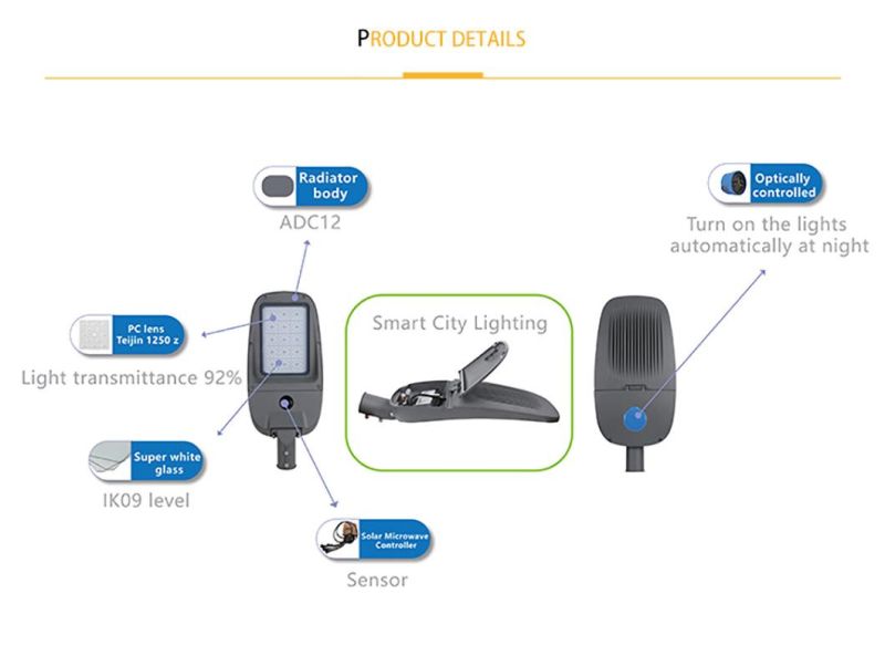 50W 80W 100W 150W 200W 240W Outdoor Lighting Smart LED Street Light