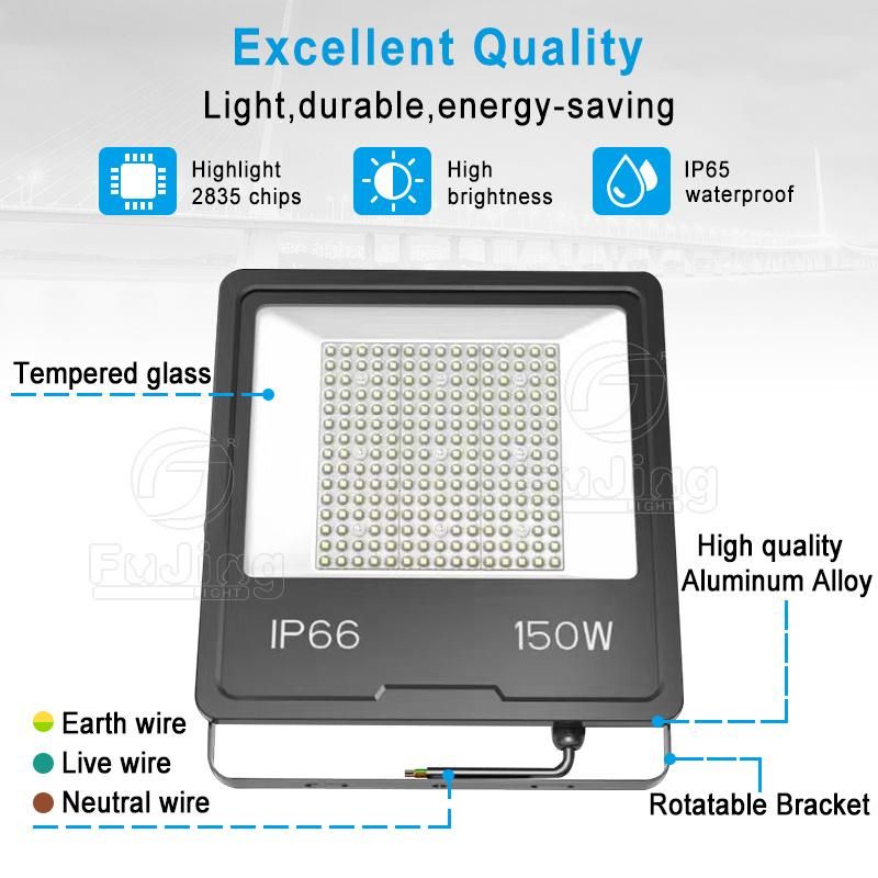 50W 100W 150W 200W IP65 LED Flood Light High Power Waterproof Outdoor Light 100W