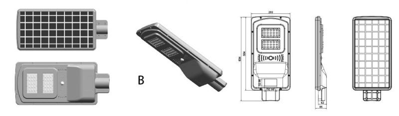 Factory Directly Sales Intelligent All in One Design Solar Street Light Garden Light with 10W 20W 30W LED Power