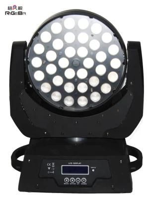 Rigeba 36X10W Round LED Zoom Wash Moving Head Stage Lighting