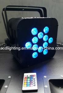 12*5in1 RGBWA Remote Control LED Flat PAR, Battery Wireless LED PAR Light, LED Stage Lighting