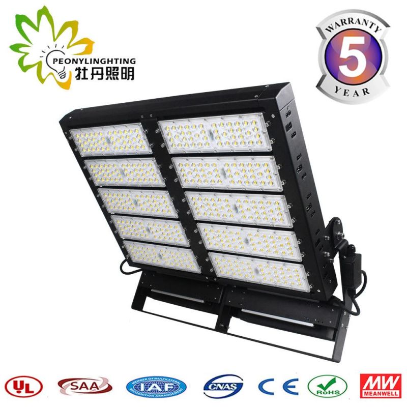 2019 New LED Stadium Lamp 1000 Watt, 5 Years Warranty LED High Pole Flood Light 1000W