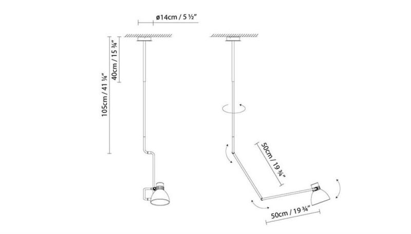 System C Creative Industrial Style Ceiling Lamp Retro Long Pole Living Room Multi Head Chandelier