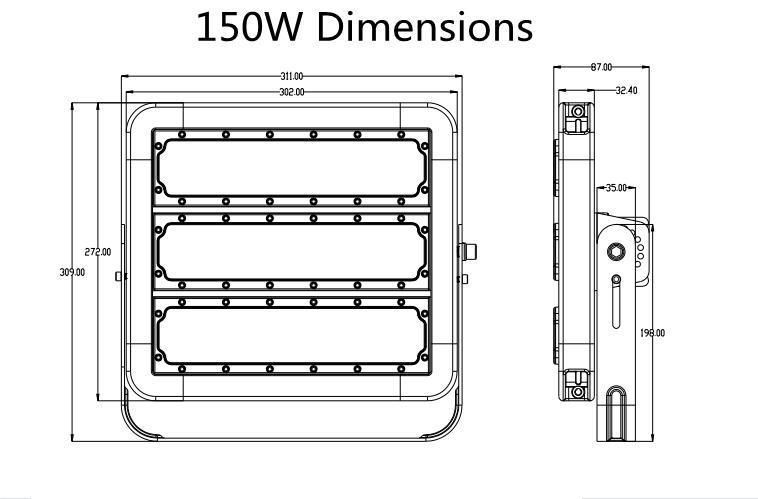 150watt LED Tunnel Light 140lm/W 21000lumens Tunnel Lights