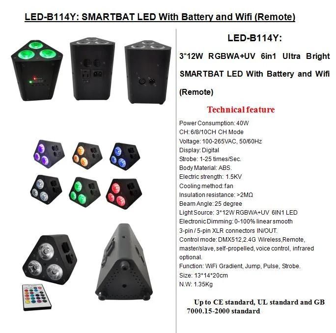 LED-B114y: Smartbat LED with Battery and WiFi (Remote)