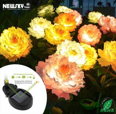 IP65 Waterproof Colorful Layout Lawn LED Solar Rose Flower Light for Outdoor Decoration Garden Balcony