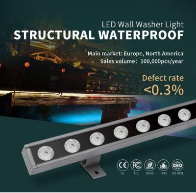 Aluminium Alloy 18W DC24V IP67waterproof DMX512 Control LED Swimming Pool Wash The Wall Lamp