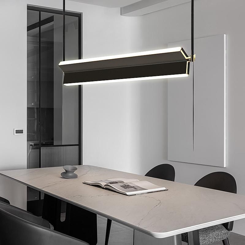 2022 Ceiling Surface Black Painted Modern Long Linear LED Office Pendant Light