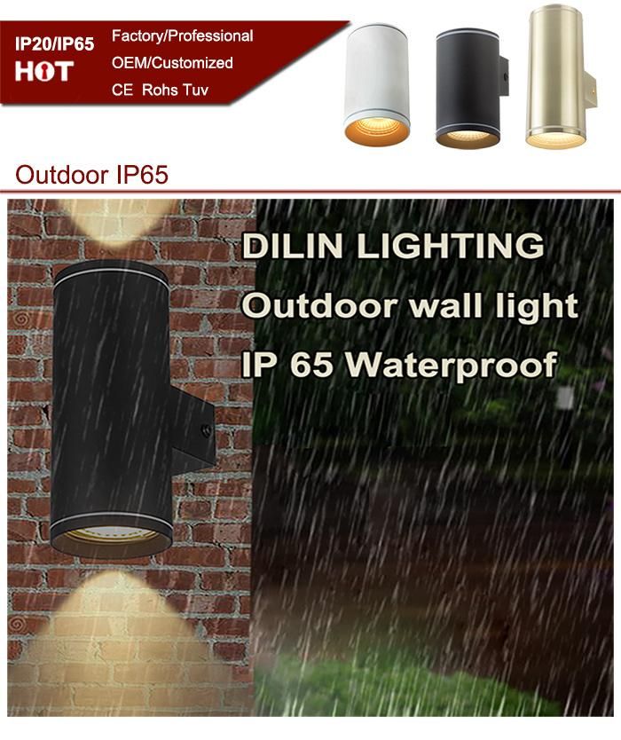 Outdoor Rectangle Gold Black IP65 Waterproof Acrylic European Modern LED Wall Garden Light