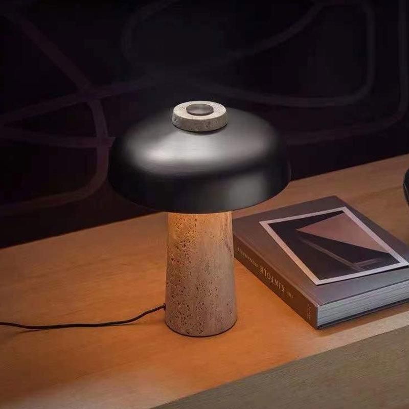 2022 Travertine Body Table Lamps Mushroom Style Bedroom Stone Table Light