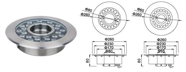 Outdoor Waterproof IP68 Multi Color Change Underwater LED Fountain Nozzle Ring Light for Fountains