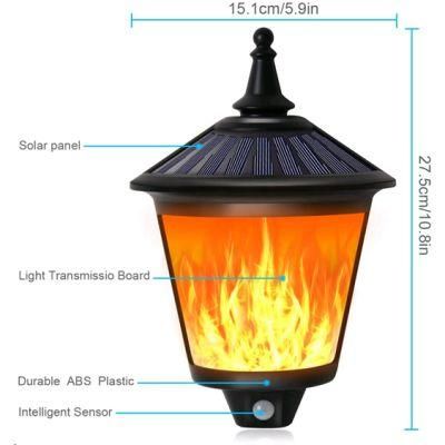 Yard Flickering Flames Wall Lights Outdoor Decorative Solar Flame Hanging Plastic Fire Moving LED Lantern Solar Light