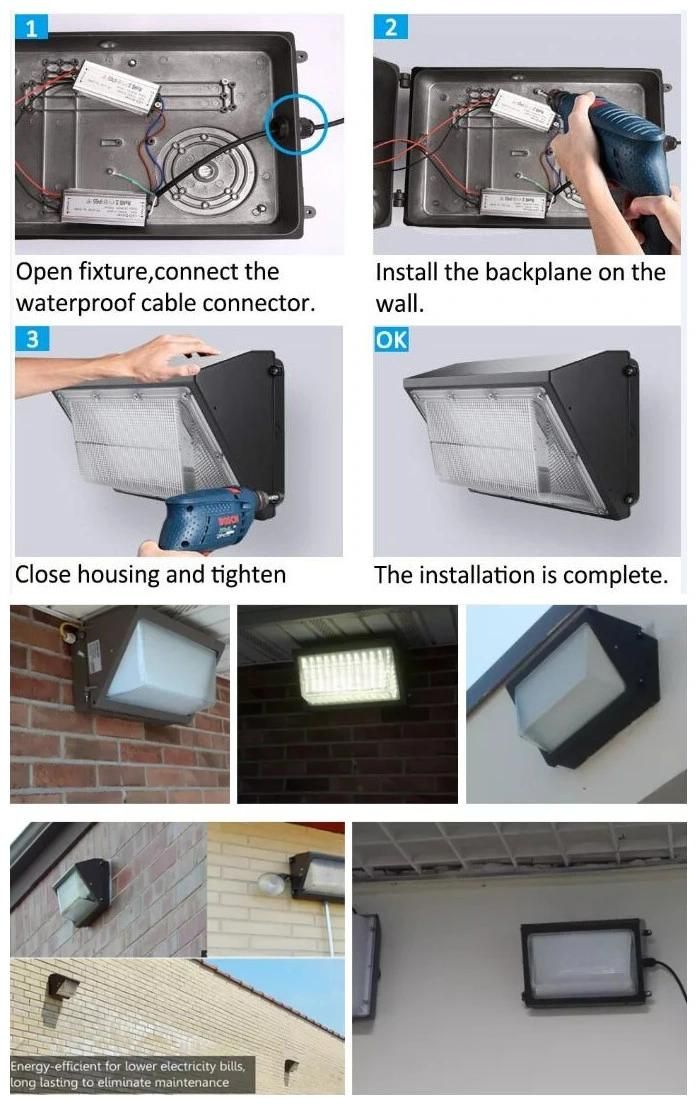 Super Bright 150W Canada Hot Selling LED Wall Pack Lights Outdoor IP65 Waterproof Light