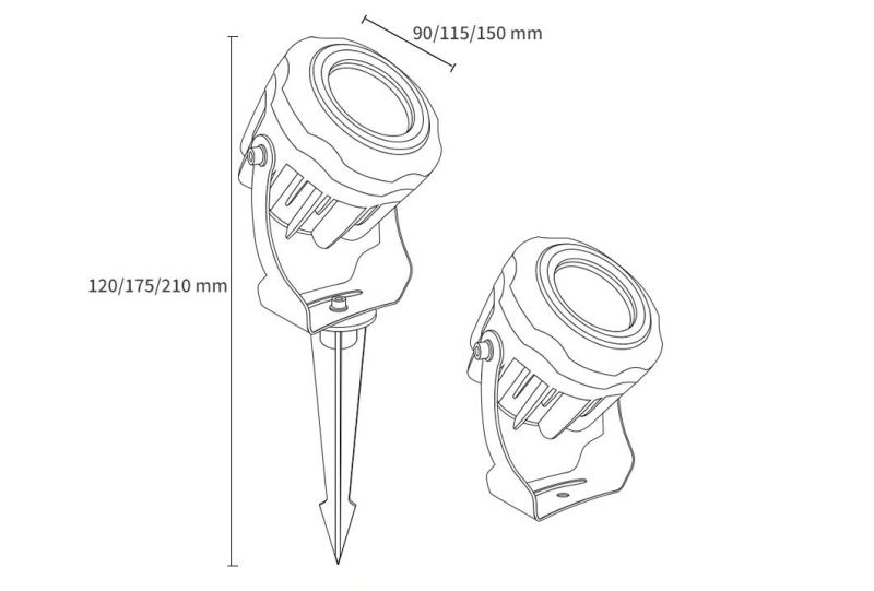 Die Casting Aluminum IP65 AC12V 3000K 4000K 6000K Landscape Ground Spot Light Garden Round Light Outdoor