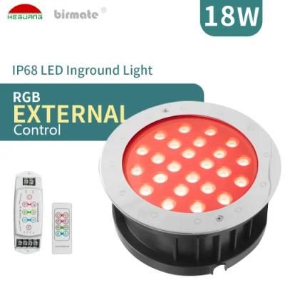 18W 24V External Control LED Underwater Light IP68 Waterproof Stainless Steel LED Ground Light