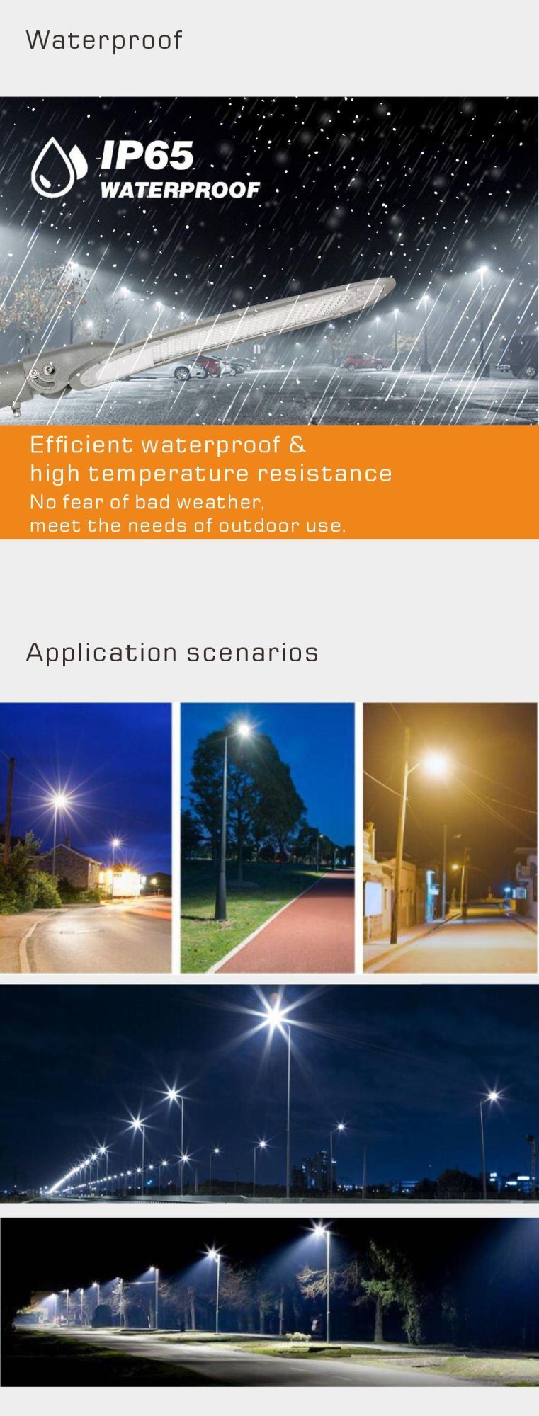 High Quality Solar Sensor Energy Lamp Street Light for Garden Outdoor
