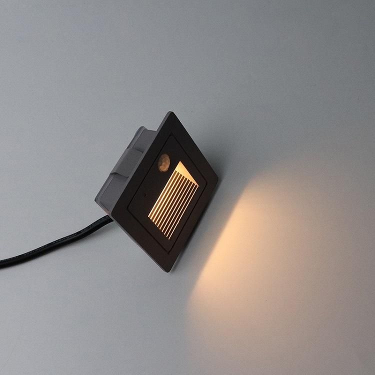 Aluminum Housing IP65 3000K 3W Outdoor Wall Light with Sensor