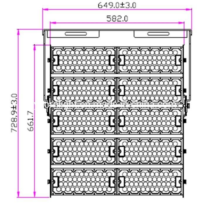 Engineering Specific High Power 1000 Watt LED Flood Spotlight Tunnel Tennis Court Stadium Light