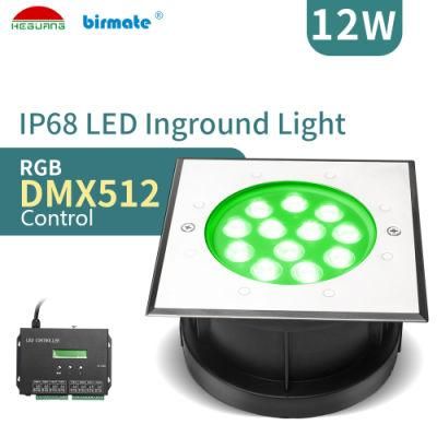 DMX512 Control 12W DC24V SS316L Stainless Steel LED Ground Light Pool Lighting