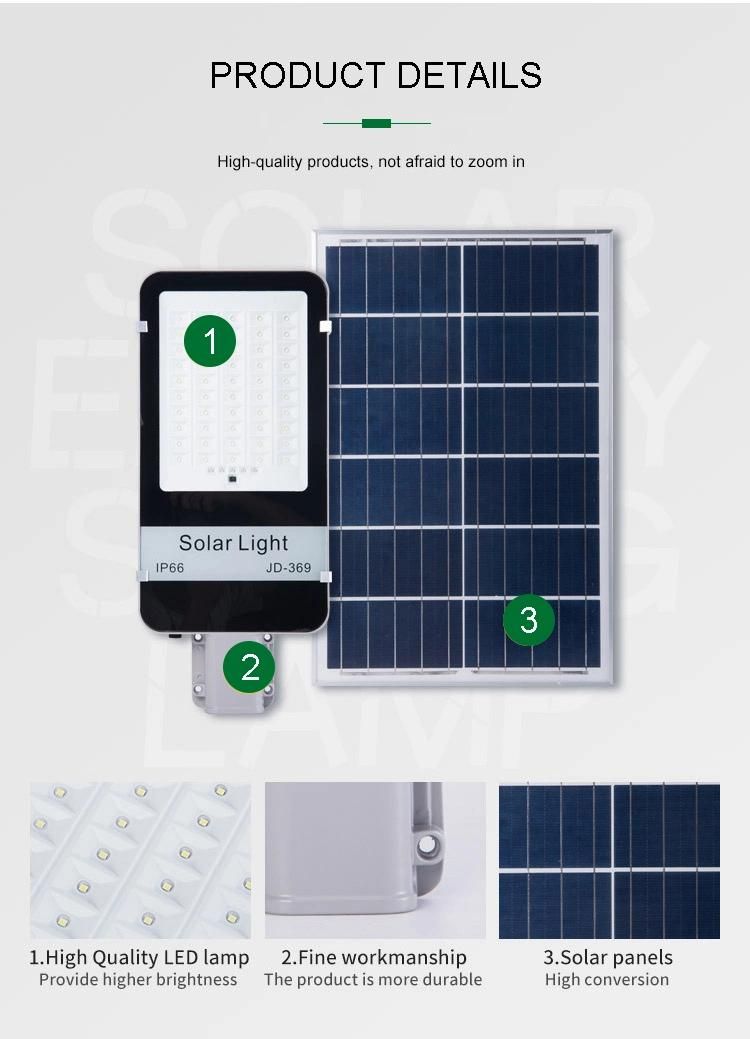 Outdoor 200W 300W Modern High Power Lithium Battery IP66 Solar Panel LED Solar Power Street Light LED Solar Light