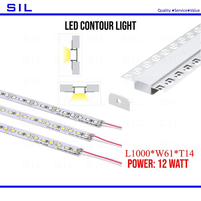 LED Linear Lighting White Neutral Warm Light Color LED Wall Light 12W 24V LED Decorative Contour Light Walllight