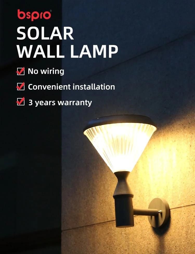 Bspro Wall Park Aluminum Material Hot Sell IP65 High Quality Solar Garden Lights