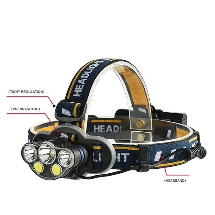 USB Rechargeable Head Lamp 1800 Lumen 6 LED 8 Modes 18650 Waterproof LED Headlamp