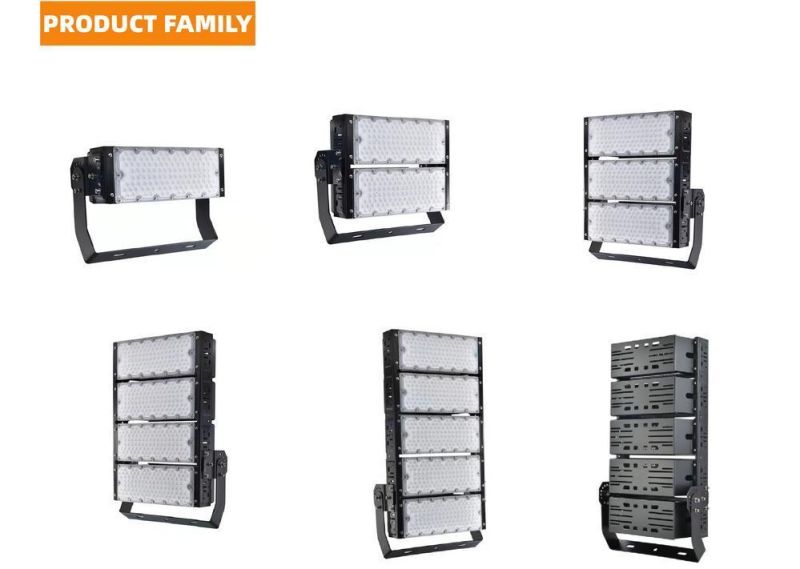 100W to 500W Outdoor Waterproof LED Stadium Flood Lights 90 Degrees 20 Degrees Beam Angle for Parking Lot Tunnel Billboard Industrial Lighting
