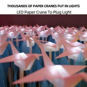 a Set of 15 LED Paper Crane to Plug Light Shape LED Landscape Lamp Courtyard Park Light