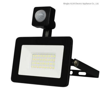 Outdoor IP65 Waterproof Project Reflector Slim 50W LED Floodlight PIR Sensor SMD High Power Flood Light with CE CB