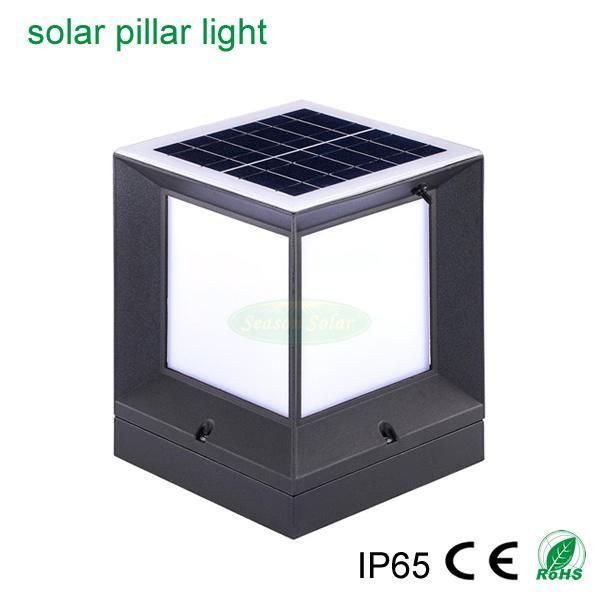 Wholesale LED Solar Light Square Style Garden Gate Lighting Outdoor Solar Pillar Light with LED Light