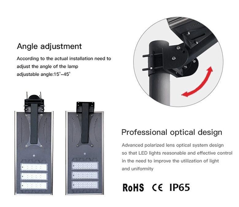 Battery Panel 80W 100W Outdoor Garden LED Integrated Solar Street Light