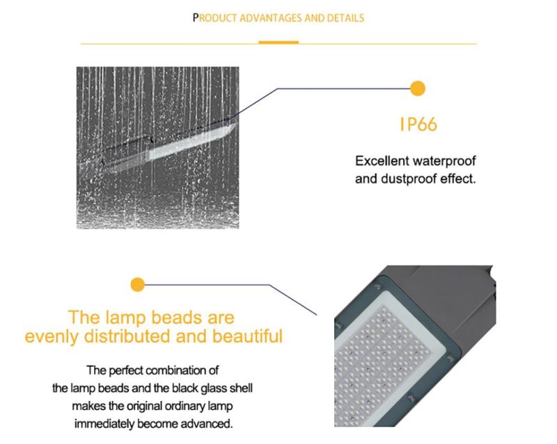 100W 150W 200W 250W Outdoor Lighting Smart Lamp High Brightness 120/140lm/W LED Solar Street Light