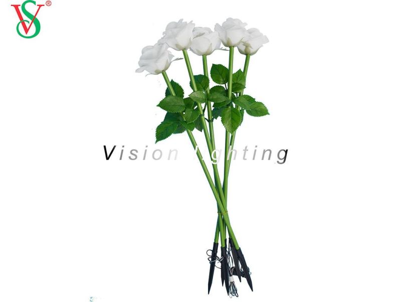 Landscape Outdoor Decoration Christma Wedding Rose Artificial RGB Flower Light