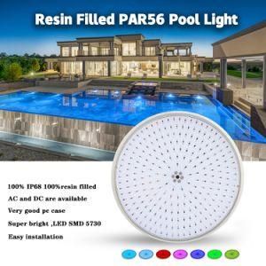 IP68 Warm White Resin Filled 18watt Flat PAR56 LED Swimming Pool Light