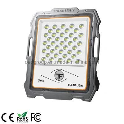 Smart Optical Sensor Working 18hrs IP67 5V 100W Solar LED Flood Light