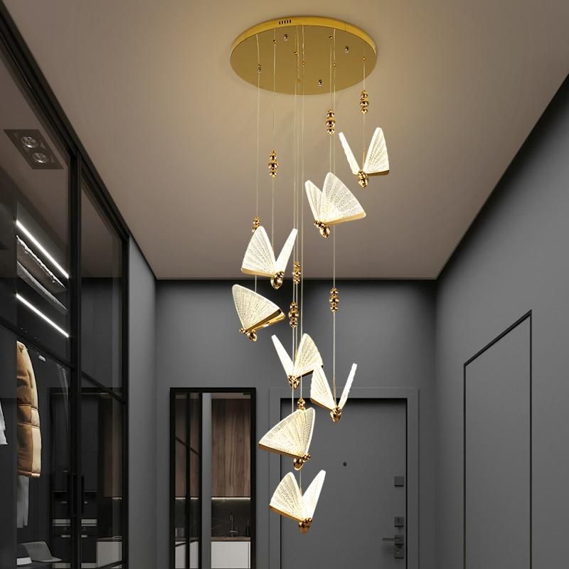 2022 Hotel Luxury Dining Hinging Crystal Butterfly Chandeliers Lighting