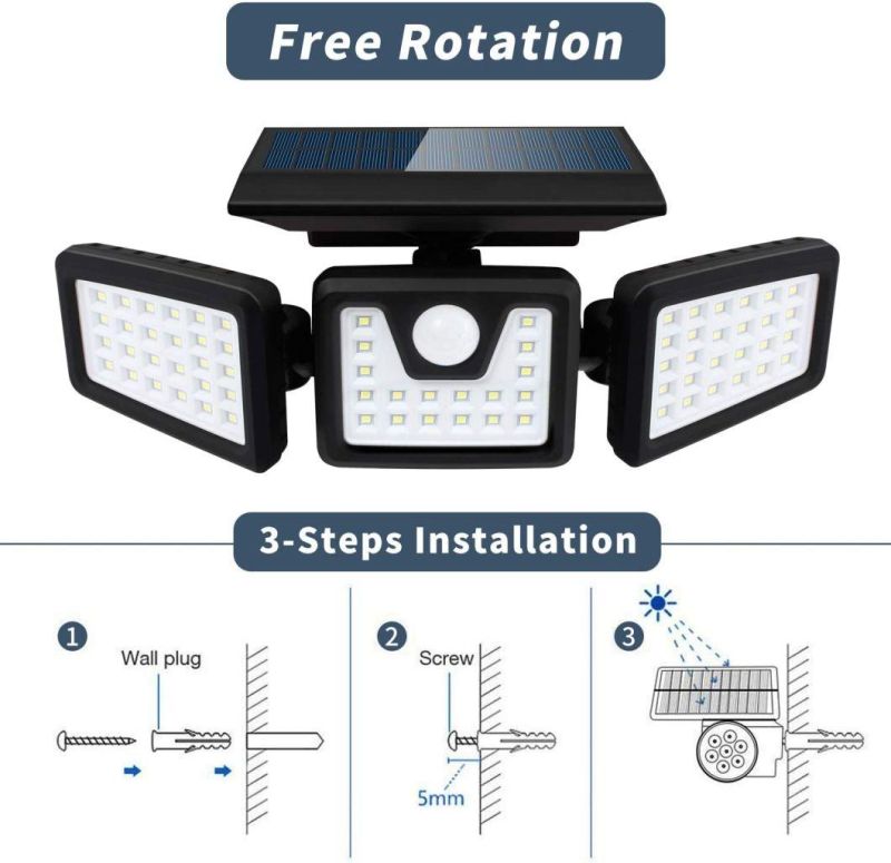 Reflectores 200W Motion Work Rechargeable Solar Reflector Panel Flood Light