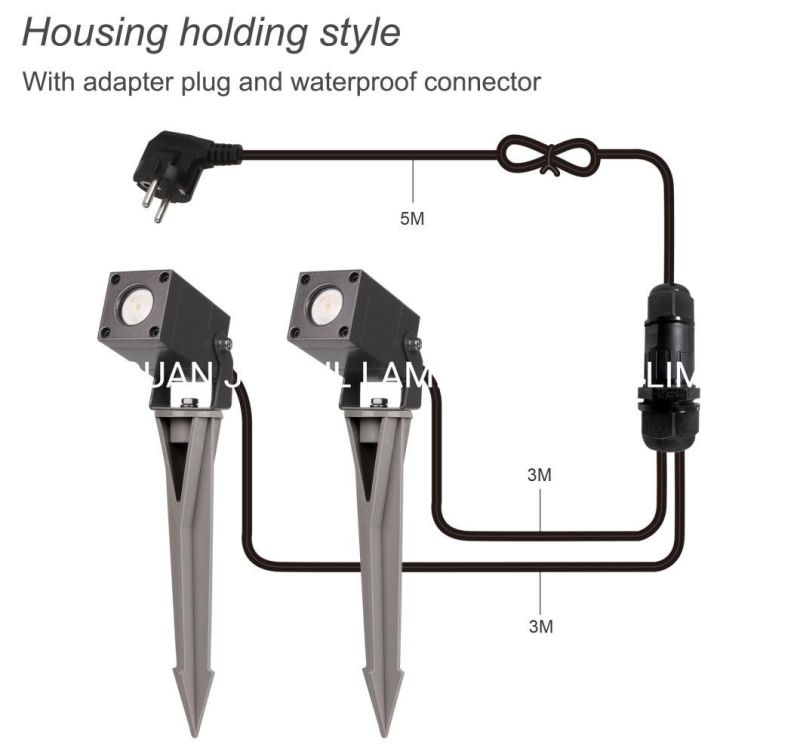 Adjustable LED Mini Light LED Garden Light Square Pathway Lights Outdoor Spike Light Outdoor Spike Housing Light 1W 3W LED Spotlight Fitting