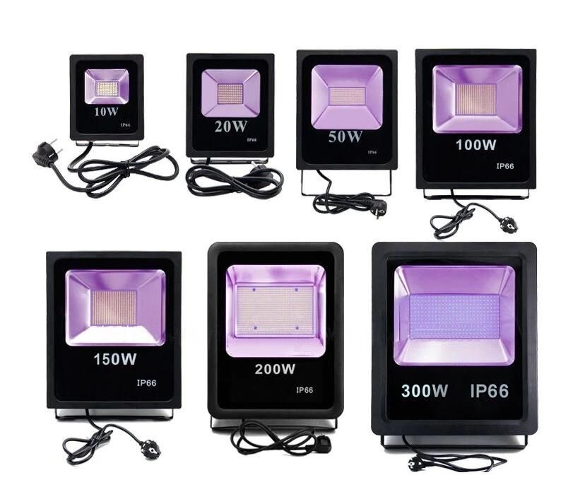 Powerful 30W 50W 100W 150W 200W 300W 400W UV Curing Black Lamp LED Flood Light 365nm -405nm