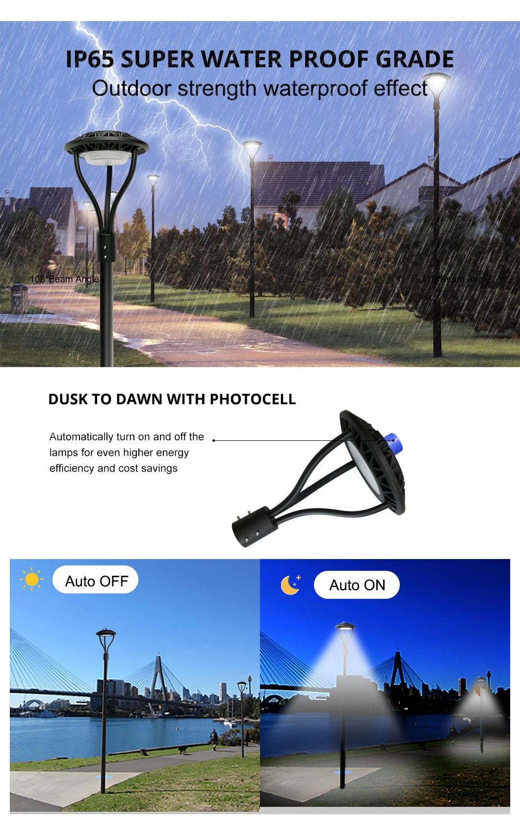 Outdoor Garden LED Light 60mm 80mm Pole for Option 120 140 Degree Beam Angle Photocellsensor Dimmable
