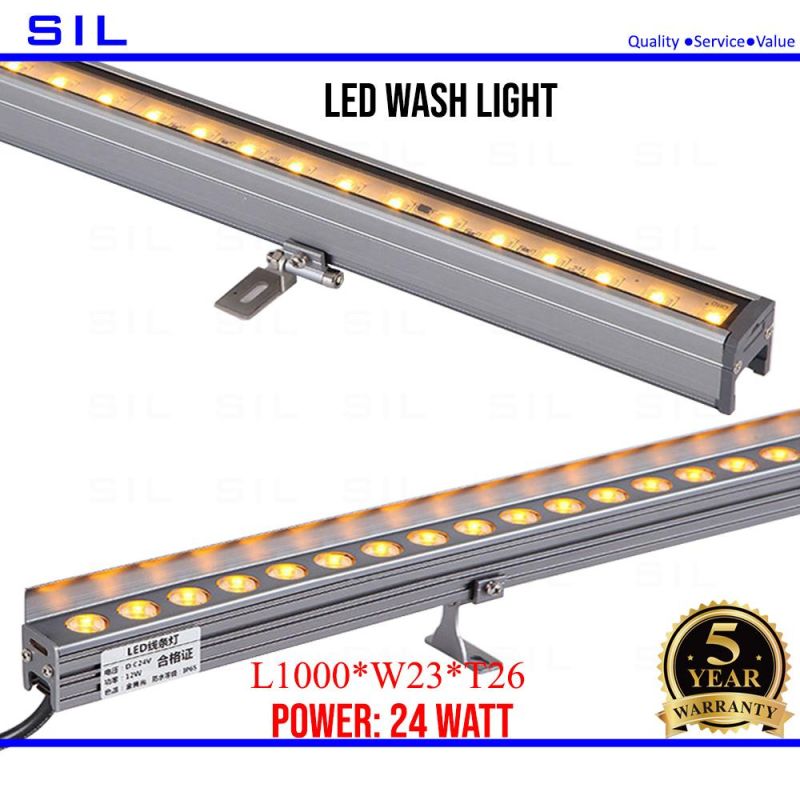 LED Linear Light 24watt IP65 Wterproof Aluminum DMX512 DC24V LED Strip Wall Washer Light