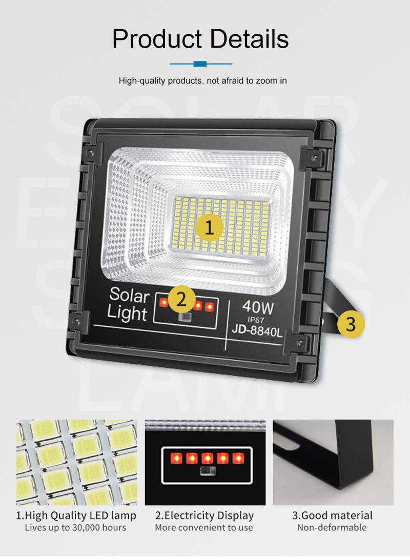 Die-Casting LED Solar Flood Light 40W Solar LED Flood Light Outdoor IP66 Solar LED Flood Lights Solar Light