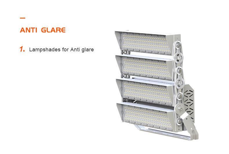 Anti-Glaring Ugr<21 Easy Installation Ik10 Shock Proof 1000W Sports Stadium LED Flood Light