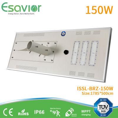 3-5 Years Warranty Ce RoHS TUV Certificates 150W Integrated LED Solar Street Lighting All in One Outdoor Garden Solar LED Lamp