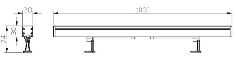 RoHS CE Customized Exterior IP67 Landscape Project Outdoor Building Facade Lighting Fixtures Asymmetric DMX512 Control RGBW Linear LED Wall Washer