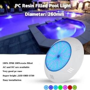 SMD5730 30watt Warm White Flat Resin Filled Underwater Pool Lights