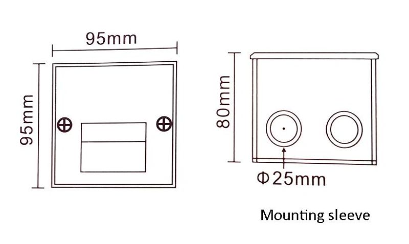 Square Recessed LED Stair Light IP65 LED Wall Light Waterproof LED Wall Lamp LED Park Light Wall Mounted LED Light LED Wall Recessed Light (JP817067)