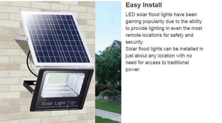 300W 200W High Quality Waterproof Outdoor Wall Solar Reflector Solar LED Flood Garden Lights